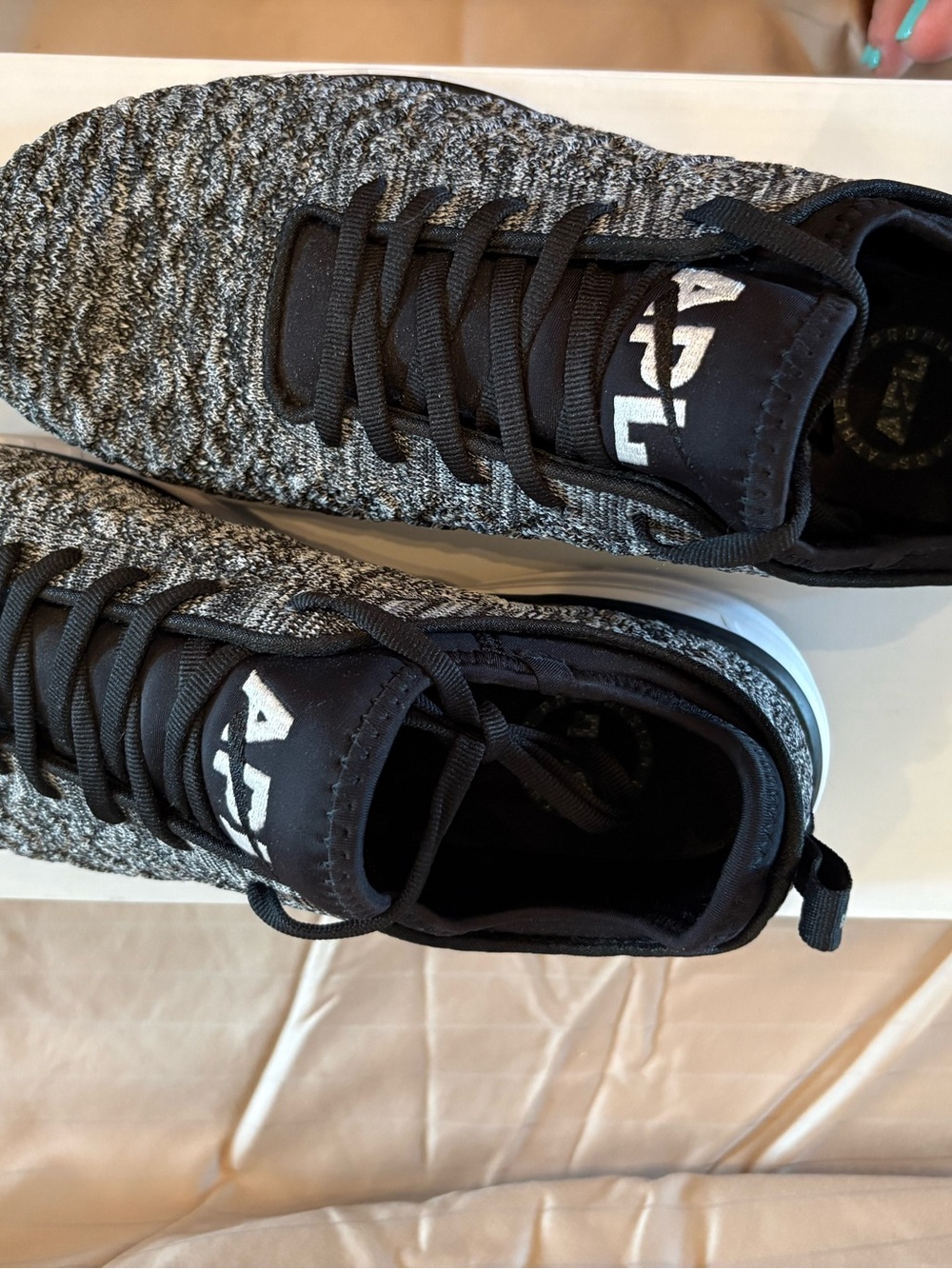 APL Men's Black and Gray Knit Running Sneakers